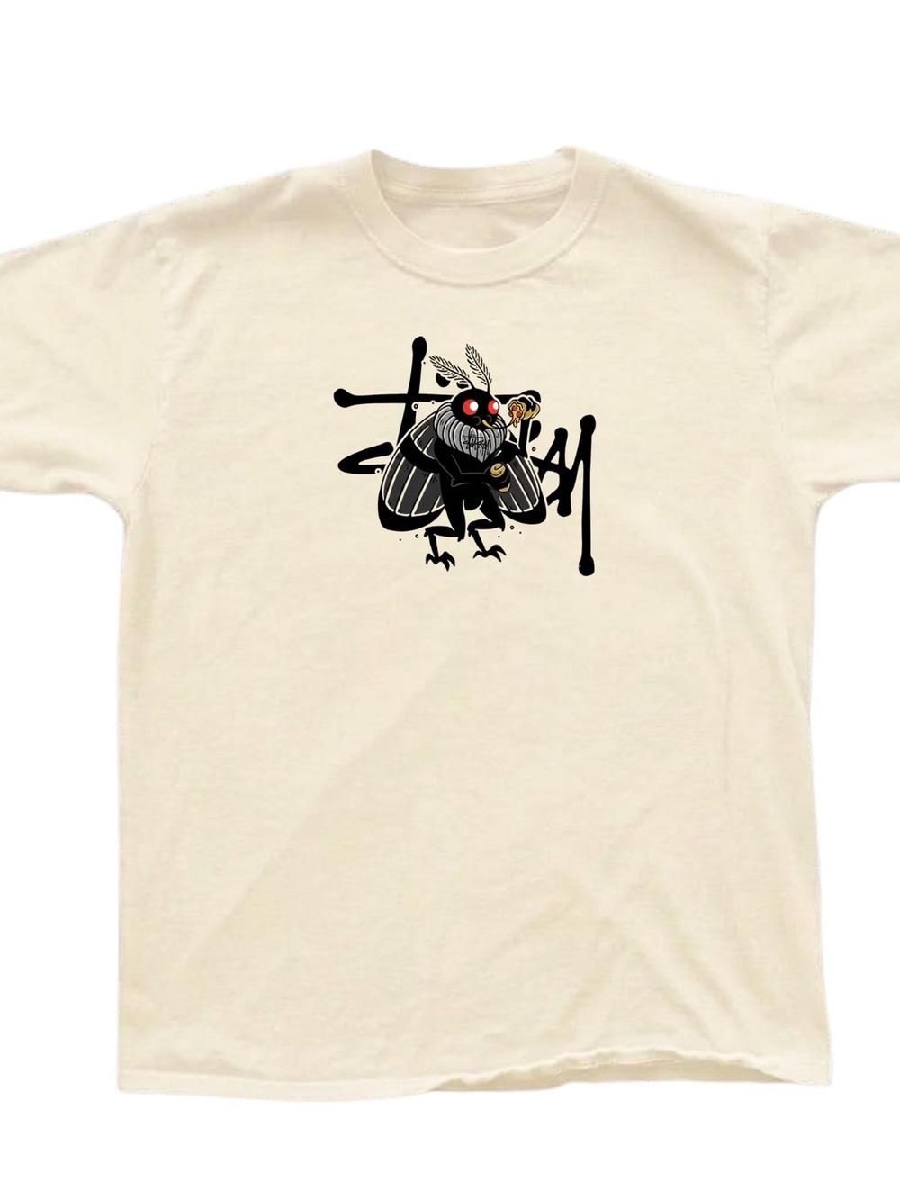 Gildan Graphic Bee Illustration Tee in Cream